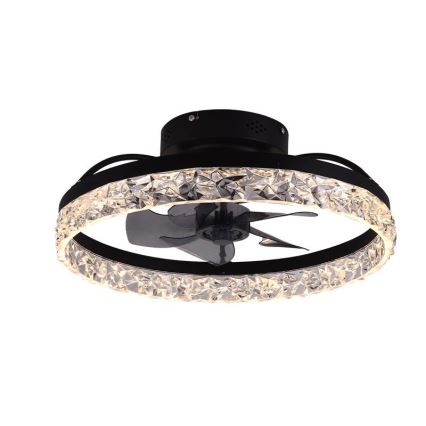 LED Loftlampe med ventilator dæmpbar LED/35W/230V 3000-6500K sort + fjernbetjening