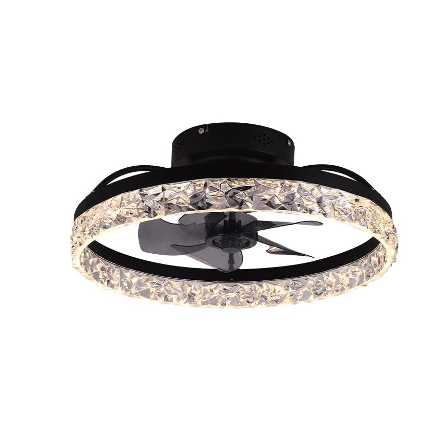 LED Loftlampe med ventilator dæmpbar LED/35W/230V 3000-6500K sort + fjernbetjening