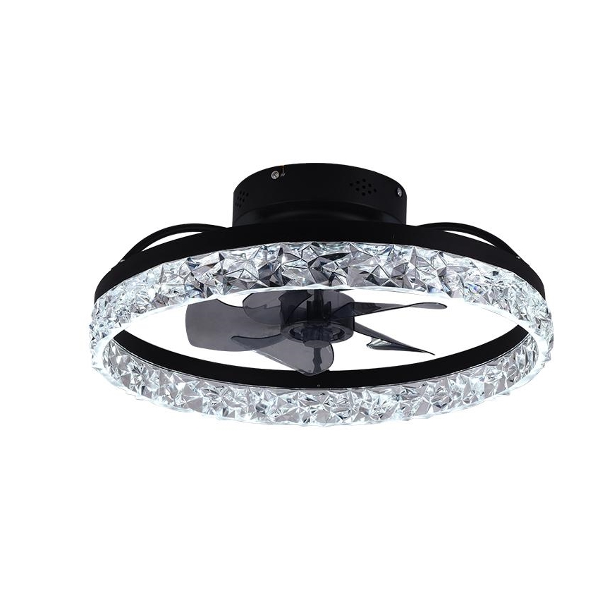 LED Loftlampe med ventilator dæmpbar LED/35W/230V 3000-6500K sort + fjernbetjening