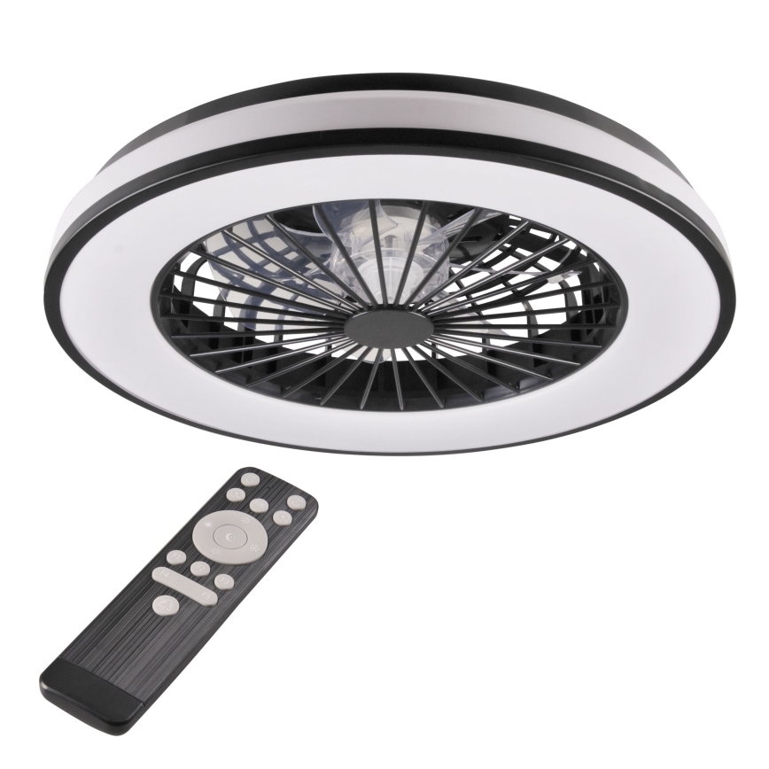 LED loftlampe med ventilator dæmpbar LED/48W/230V 3000-6500K + fjernbetjening sort