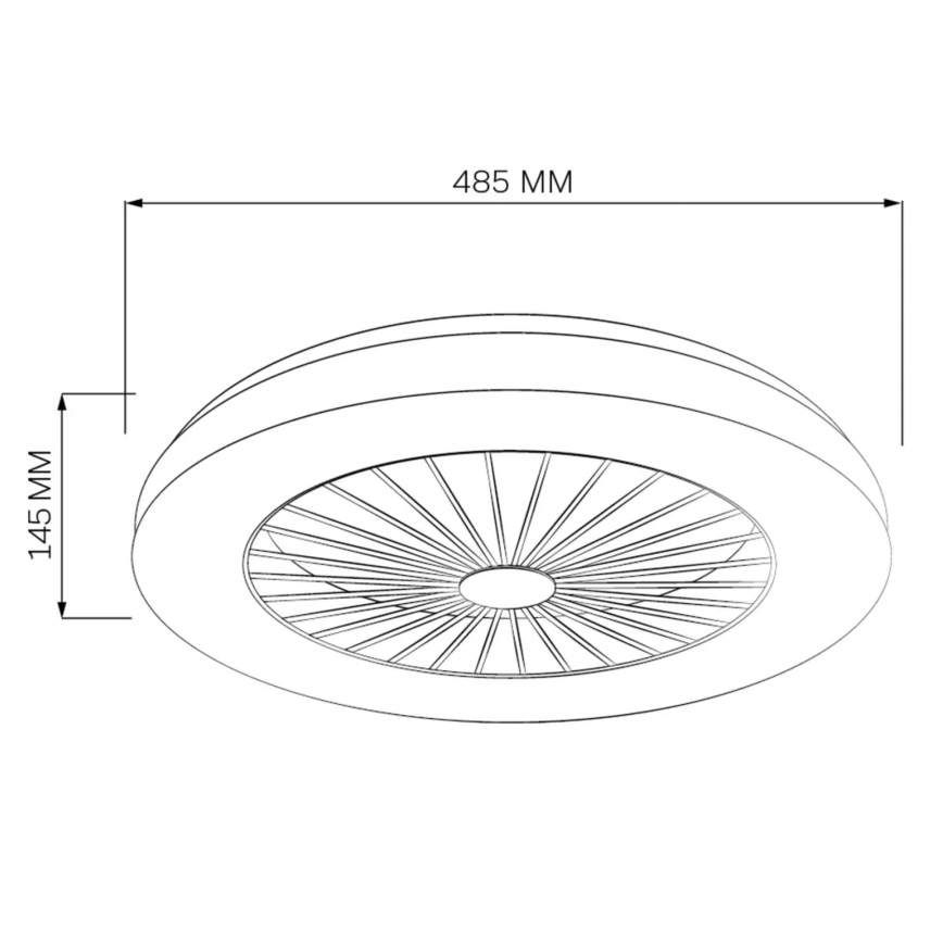 LED loftlampe med ventilator dæmpbar LED/48W/230V 3000-6500K + fjernbetjening sort