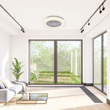 LED loftlampe med ventilator dæmpbar LIBYA LED/48W/230V 3000-6500K hvid + fjernbetjening