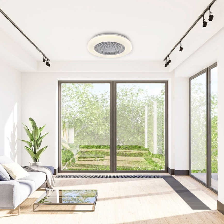 LED loftlampe med ventilator dæmpbar LIBYA LED/48W/230V 3000-6500K hvid + fjernbetjening