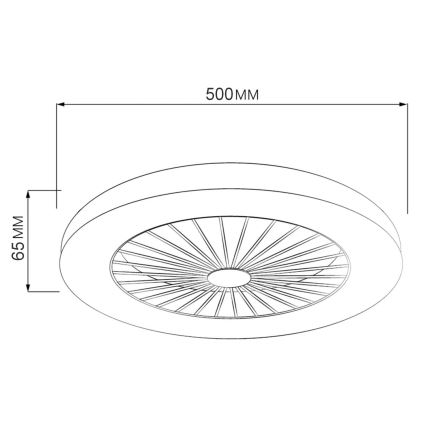 LED loftlampe med ventilator dæmpbar LIBYA LED/48W/230V 3000-6500K hvid + fjernbetjening