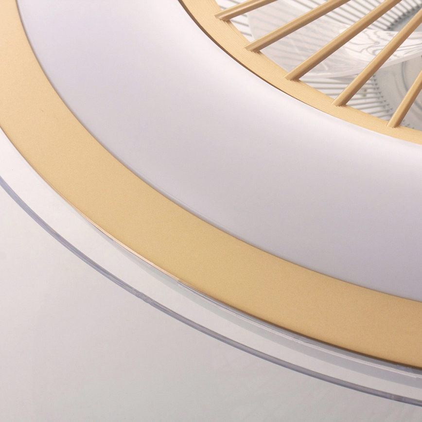 LED Loftlampe med ventilator dæmpbar ZEPHYR LED/48W/230V 3000-6000K guldfarvet + fjernbetjening