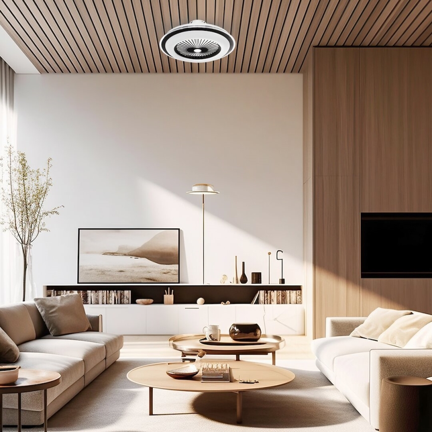 LED Loftlampe med ventilator dæmpbar ZEPHYR LED/48W/230V 3000-6000K sort + fjernbetjening