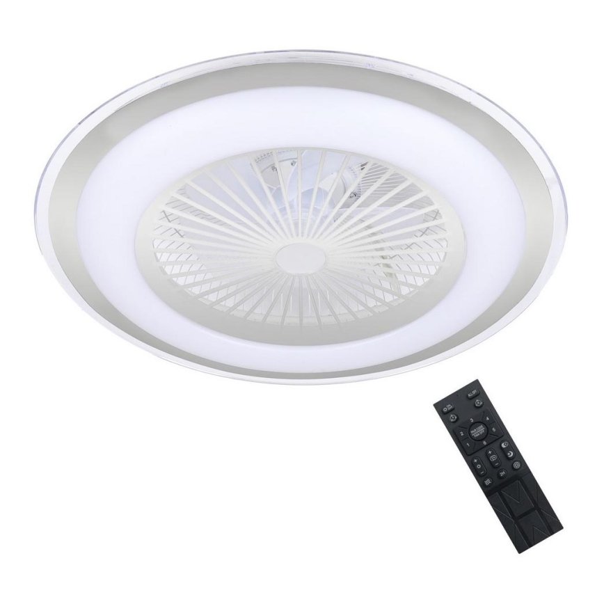 LED loftlampe med ventilator dæmpbar ZONDA LED/48W/230V 3000-6000K sølvfarvet + fjernbetjening