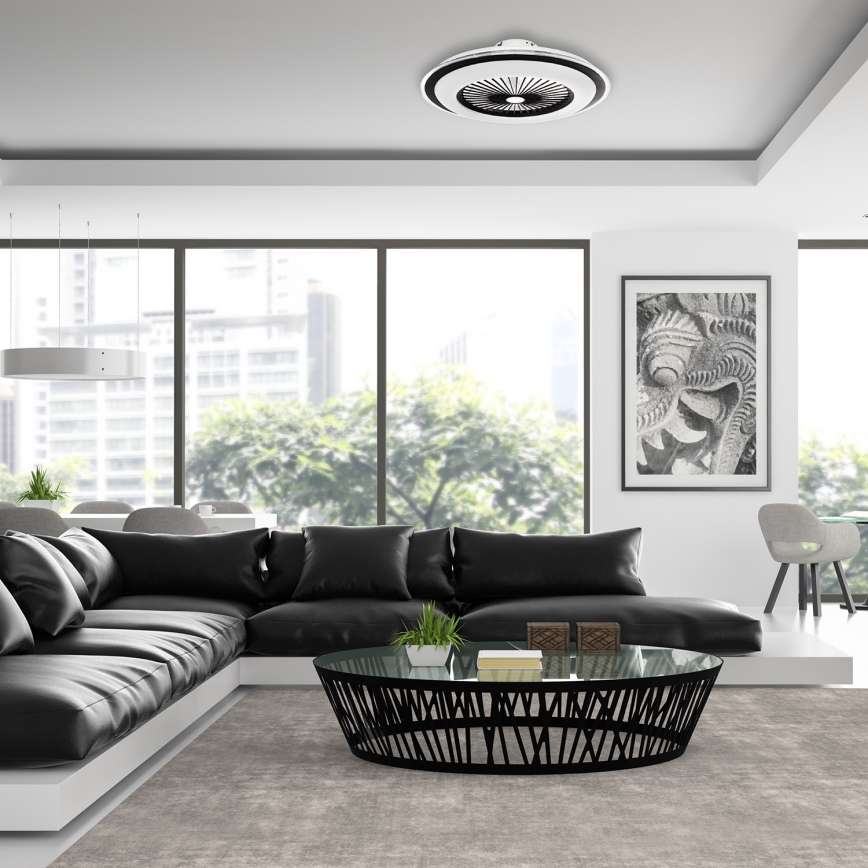 LED loftlampe med ventilator dæmpbar ZONDA LED/48W/230V 3000-6500K sort + fjernbetjening