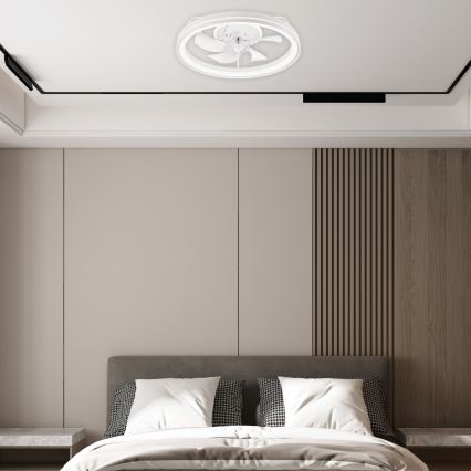 LED loftlampe med ventilator dæmpbar FARGO LED/37W/230V hvid + fjernbetjening