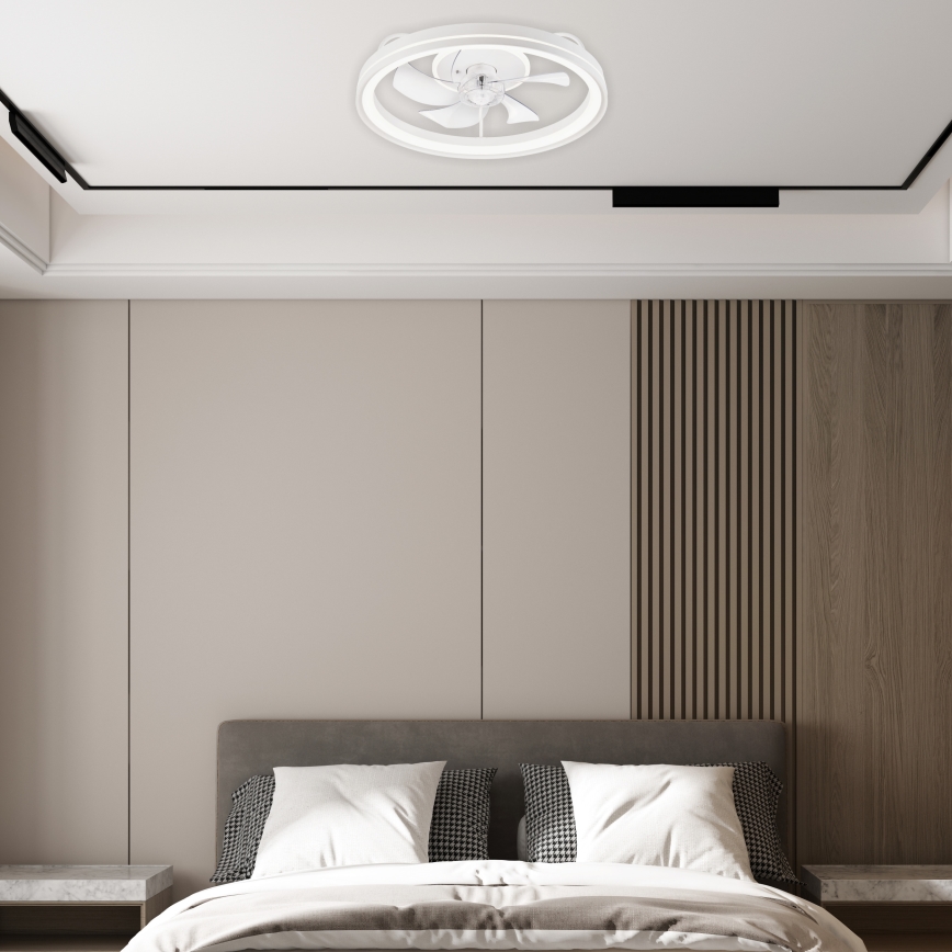 LED loftlampe med ventilator dæmpbar FARGO LED/37W/230V hvid + fjernbetjening