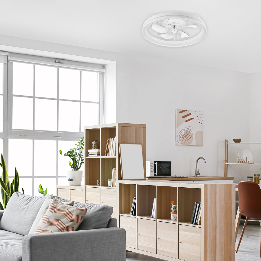 LED loftlampe med ventilator dæmpbar FARGO LED/37W/230V hvid + fjernbetjening