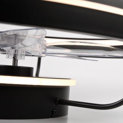 LED Loftlampe med ventilator dæmpbar FARGO LED/37W/230V sort + fjernbetjening