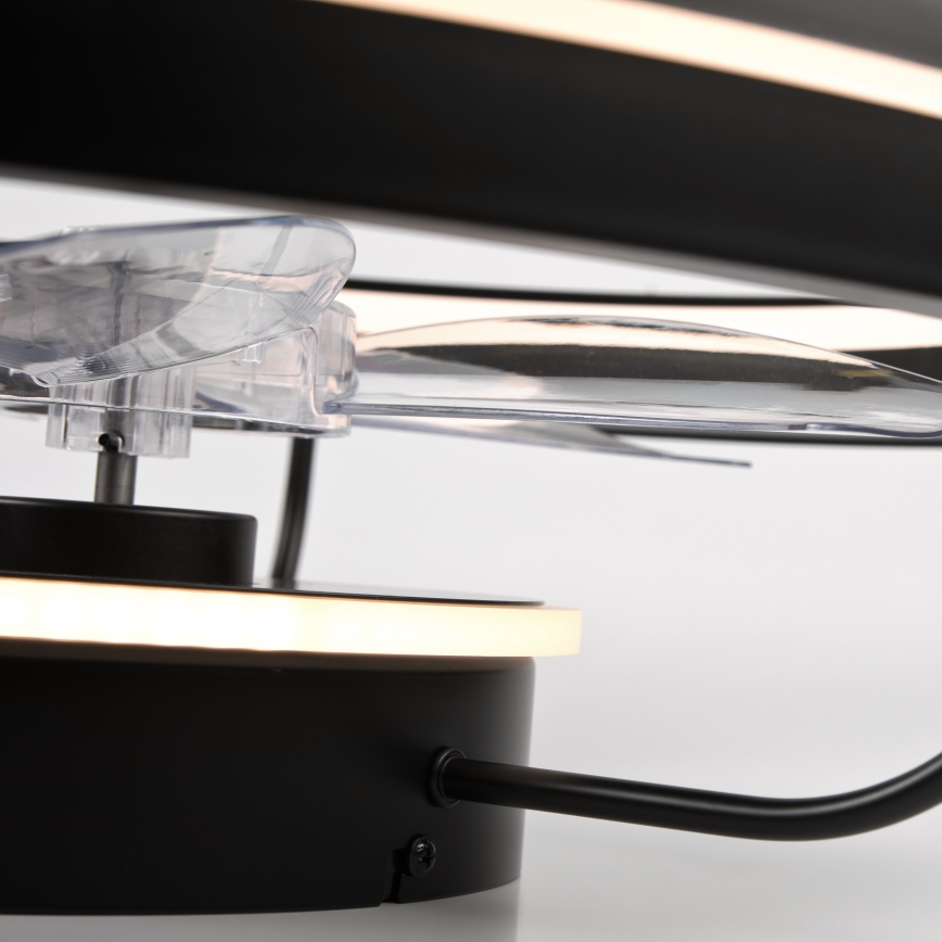 LED Loftlampe med ventilator dæmpbar FARGO LED/37W/230V sort + fjernbetjening