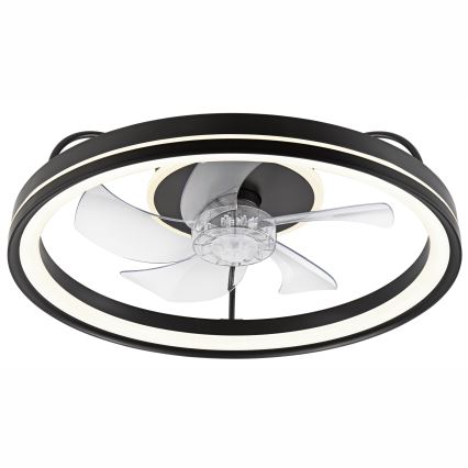 LED Loftlampe med ventilator dæmpbar FARGO LED/37W/230V sort + fjernbetjening