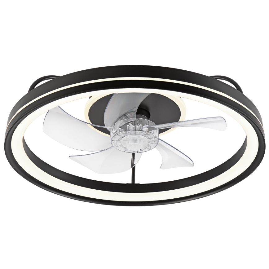 LED Loftlampe med ventilator dæmpbar FARGO LED/37W/230V sort + fjernbetjening