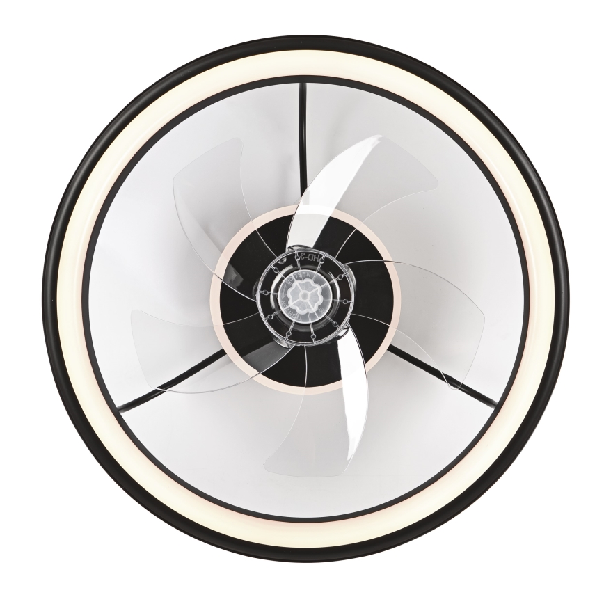 LED Loftlampe med ventilator dæmpbar FARGO LED/37W/230V sort + fjernbetjening