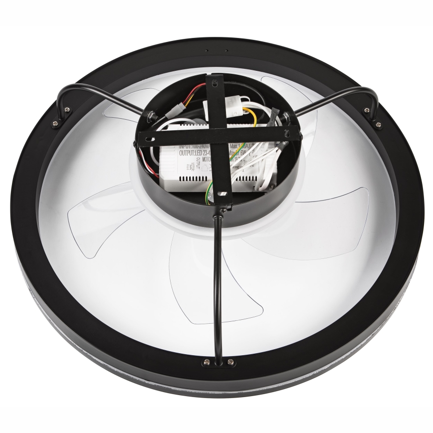 LED Loftlampe med ventilator dæmpbar FARGO LED/37W/230V sort + fjernbetjening