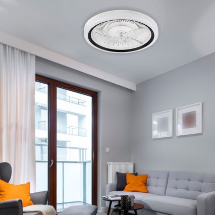 LED Loftlampe med ventilator dæmpbar GEMMA LED/37W/230V hvid + fjernbetjening