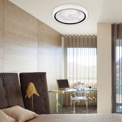 LED Loftlampe med ventilator dæmpbar GEMMA LED/37W/230V hvid + fjernbetjening