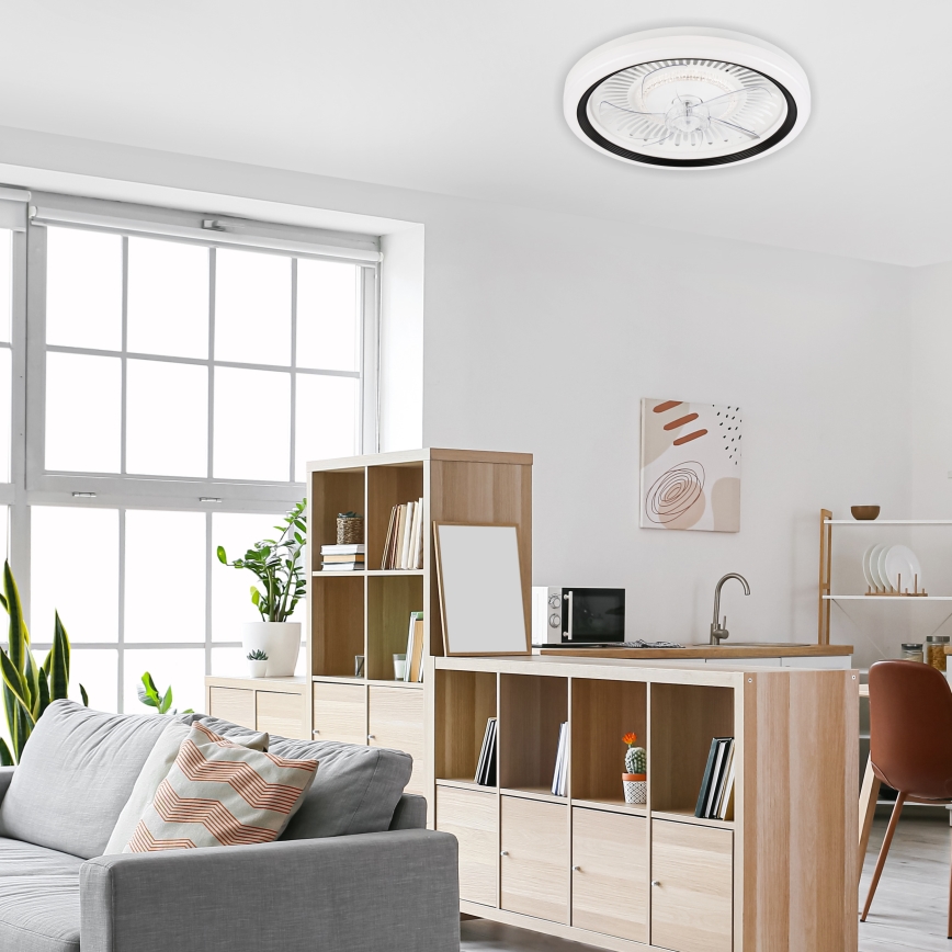LED Loftlampe med ventilator dæmpbar GEMMA LED/37W/230V hvid + fjernbetjening