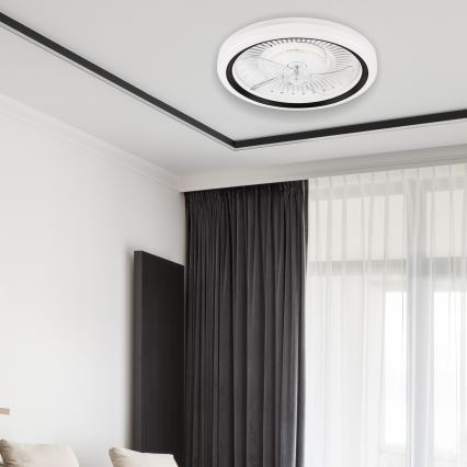 LED Loftlampe med ventilator dæmpbar GEMMA LED/37W/230V hvid + fjernbetjening