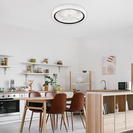 LED Loftlampe med ventilator dæmpbar GEMMA LED/37W/230V hvid + fjernbetjening