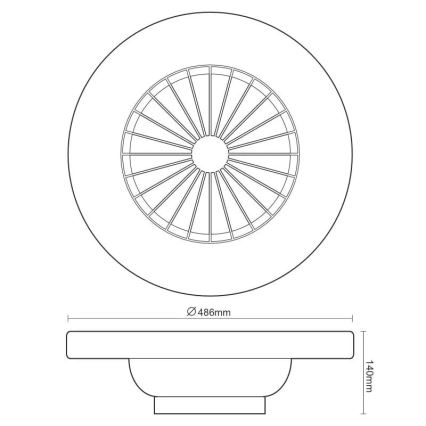 LED Dæmpbar loftlampe med ventilator OPAL LED/48W/230V 3000-6500K + fjernbetjening