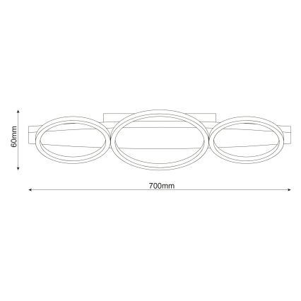 LED loftlampe MELISA LED/28W/230V 26,5x70 cm fyrretræ