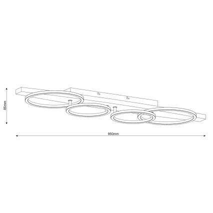 LED-loftlampe MELISA LED/35W/230V 26,5x95 cm fyrretræ