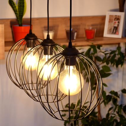 LED lysekrone på kabel MERCURE 3xE27/15W/230V