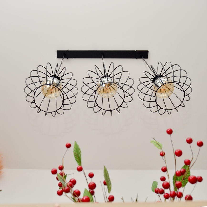 LED lysekrone på kabel MERCURE 3xE27/15W/230V