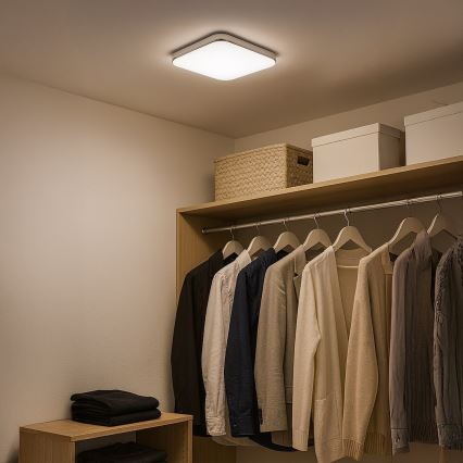 LED loftlampe NEMO LED/11W/230V 26x26 cm blank krom