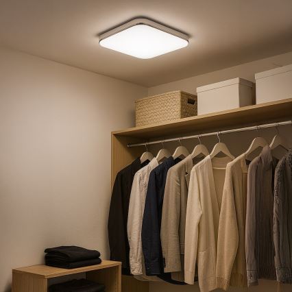 LED loftlampe NEMO LED/36W/230V 50x50 cm blank krom