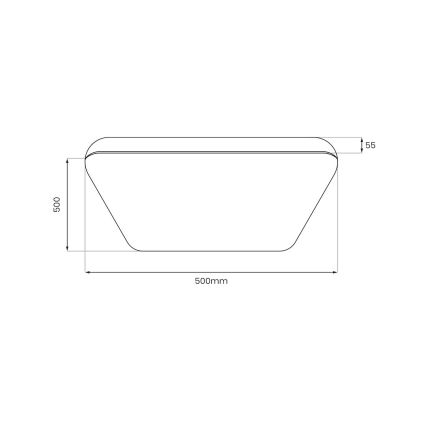 LED loftlampe NEMO LED/36W/230V 50x50 cm blank krom