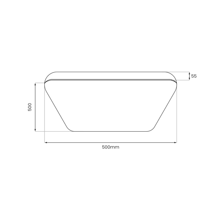 LED loftlampe NEMO LED/36W/230V 50x50 cm sort