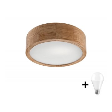 LED loftlampe OAK 1xE27/10W/230V egetræ diam. 27 cm