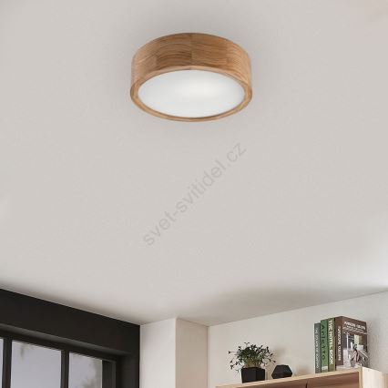 LED loftlampe OAK 1xE27/10W/230V egetræ diam. 27 cm