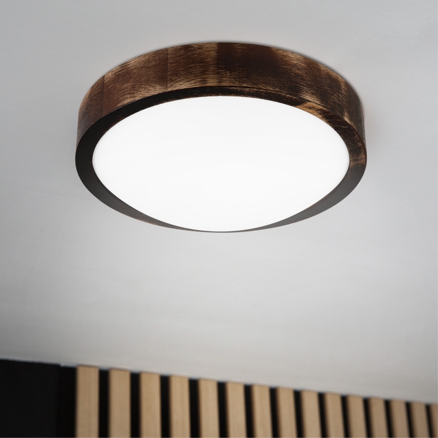 LED loftlampe OAK SLIM LED/20W/230V 4000K Ø 27 cm eg/mørkebrun
