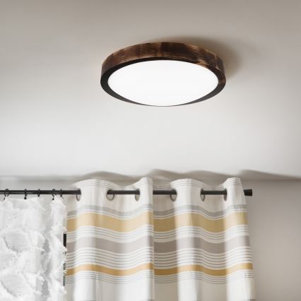 LED loftlampe OAK SLIM LED/20W/230V 4000K Ø 27 cm eg/mørkebrun