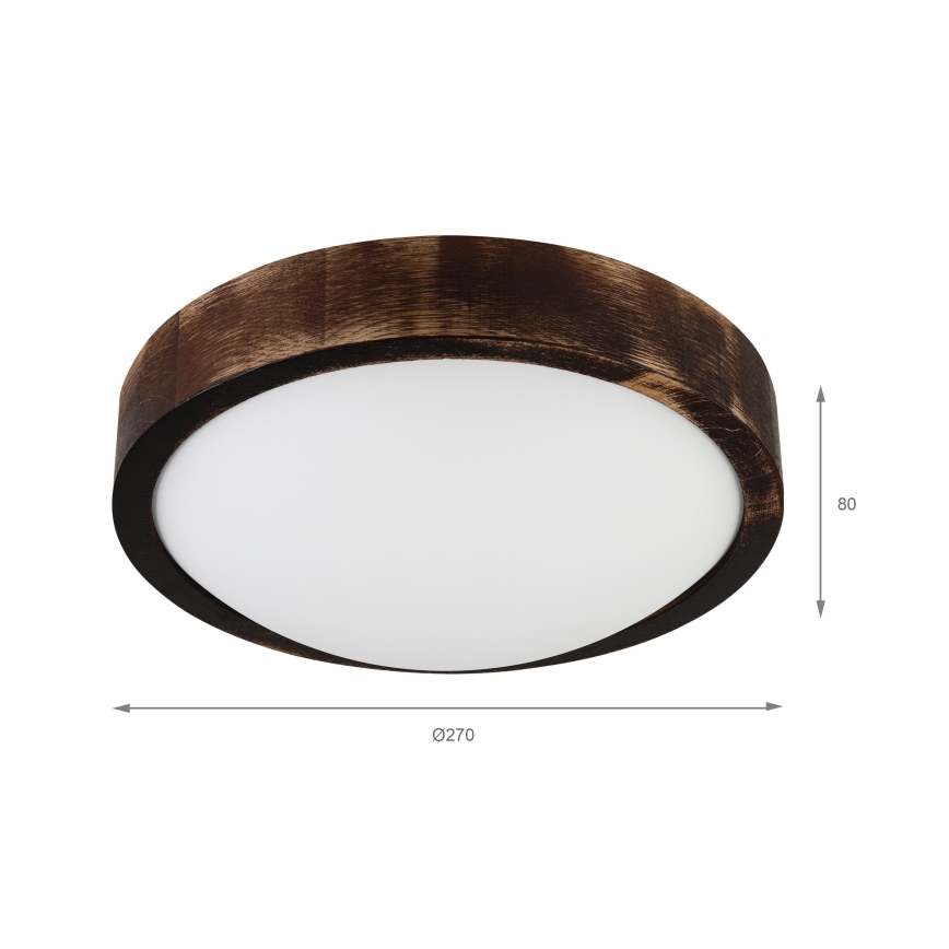 LED loftlampe OAK SLIM LED/20W/230V 4000K Ø 27 cm eg/mørkebrun