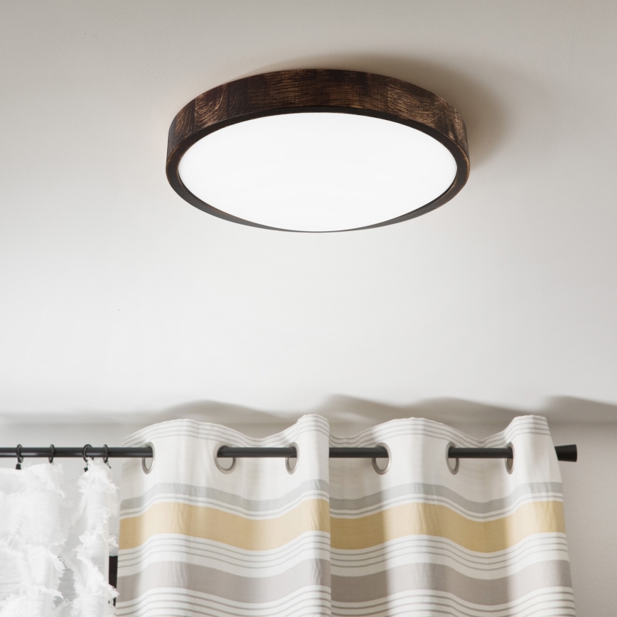 LED-loftlampe OAK SMOKY SLIM LED/36W/230V 4000K Ø 37 cm eg/mørkebrun