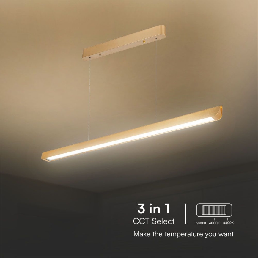 LED lysekrone på kabel LED/36W/230V 3000/4000/6400K guld