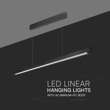 LED lysekrone på kabel LED/36W/230V 3000/4000/6400K sort