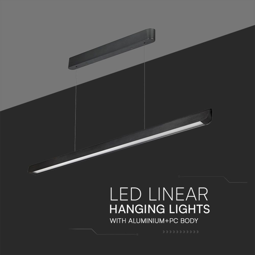 LED lysekrone på kabel LED/36W/230V 3000/4000/6400K sort