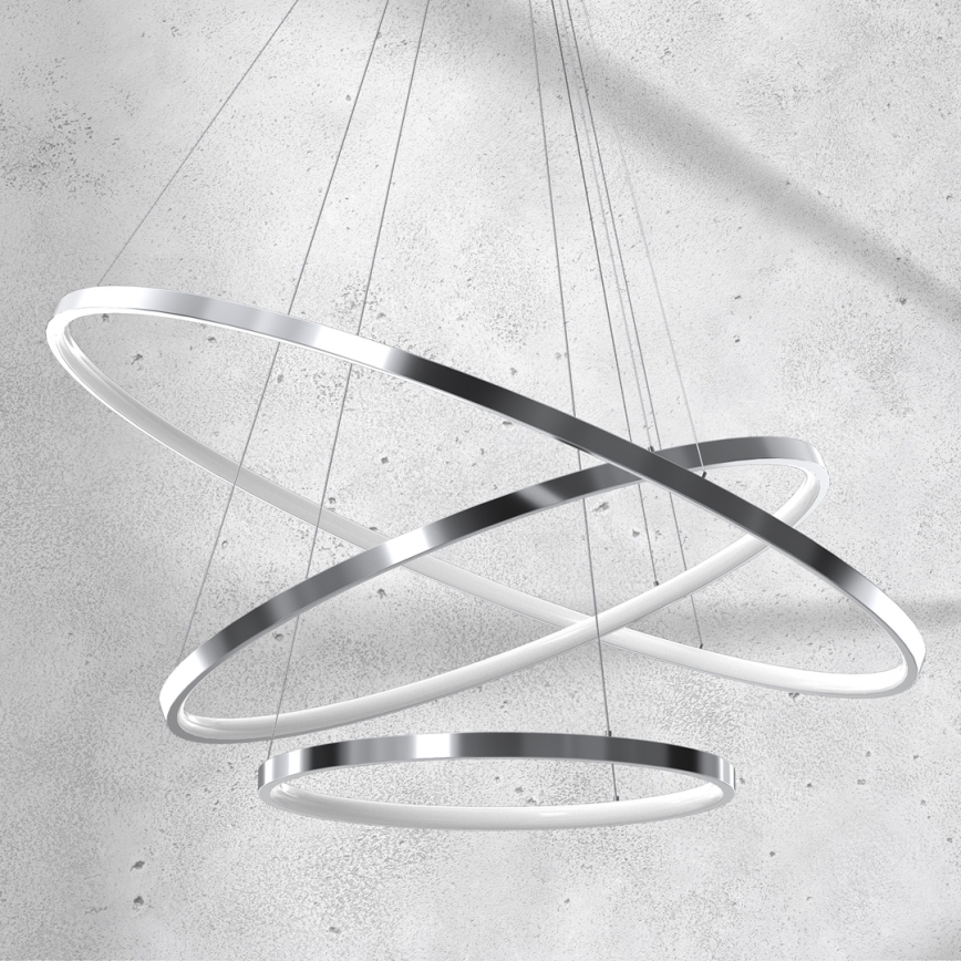 LED lysekrone på kabel ROTONDA LED/93W/230V blank krom