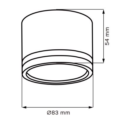 LED loftlampe PARIS 1xGX53/6W/230V sort