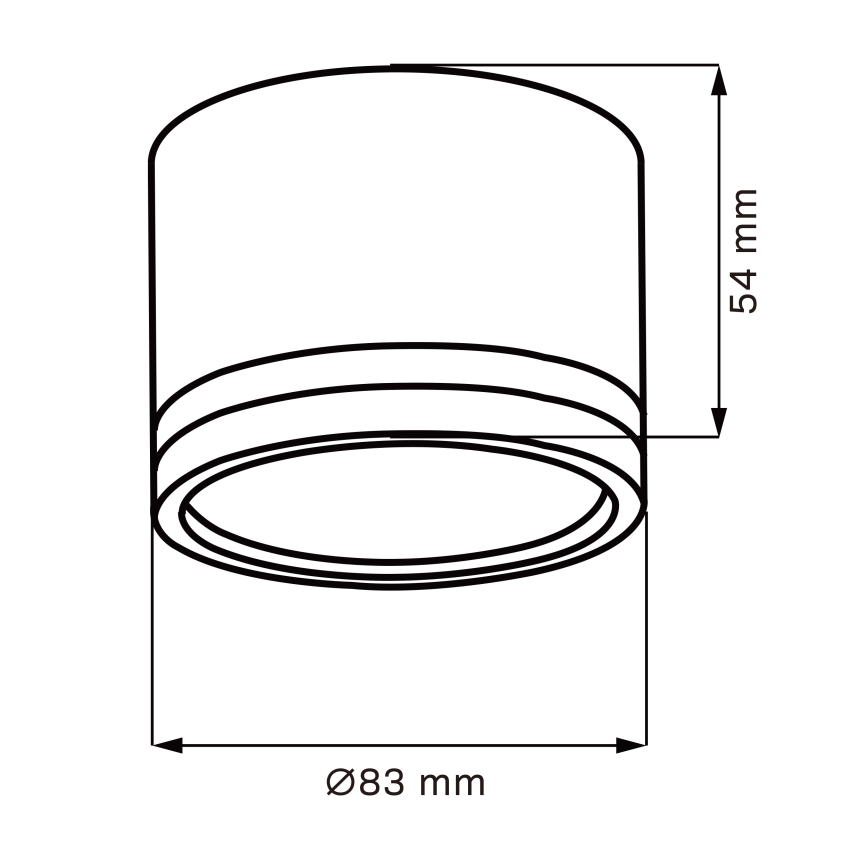 LED loftlampe PARIS 1xGX53/6W/230V sort