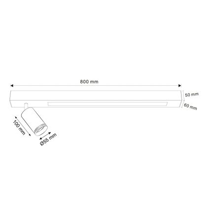 LED loftlampe PARIS LED/24W/230V + 1xGU10/10W sort
