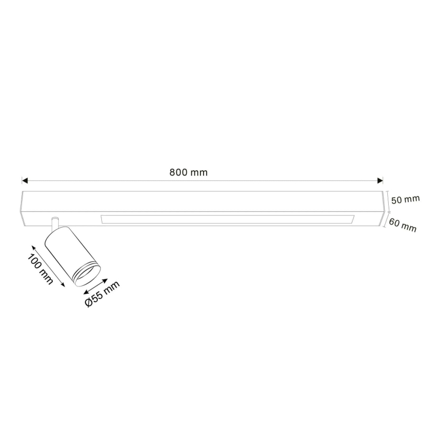 LED loftlampe PARIS LED/24W/230V + 1xGU10/10W sort