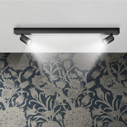LED loftlampe PARIS LED/24W/230V + 2xGU10/10W sort